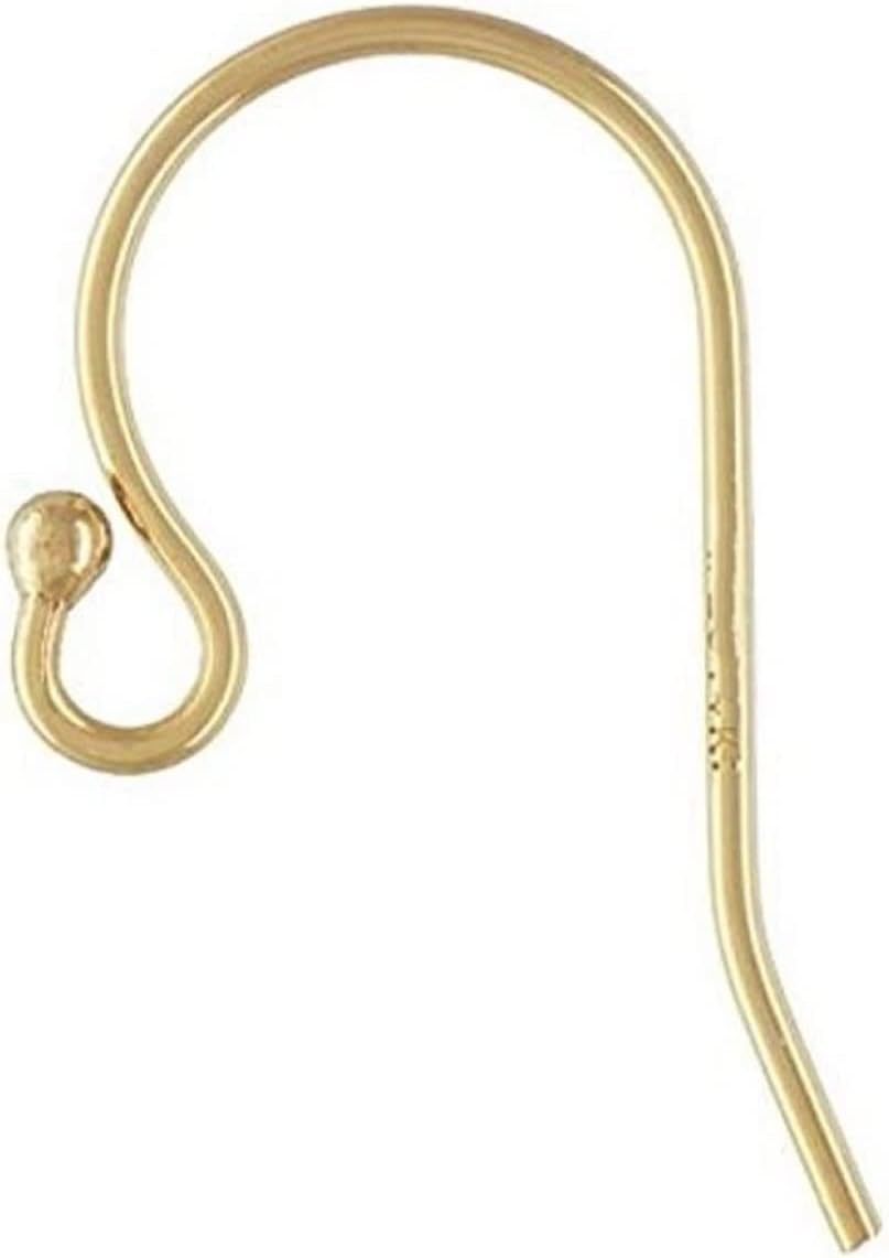 Regal Findings-5 Pairs 10 Pieces 14K Gold Filled Earring Fish Hook Ball End Earring Wires Dangle Earring Connector Findings for DIY Jewelry Making -Size 20x11.5mm