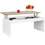 MATERIAL y DIMENSIONES: mesita de salón de conglomerado de alta calidad, 102 x 50 x 43,4 cm o 102 x 50 x 52 con encimera elevada. Mecanismo de elevación metálico suave y resistente al peso queda totalmente oculto al bajar el tablero.