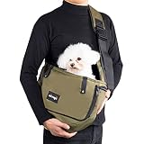 NATUYA Dog Sling Puppy Carrier for Small Dogs with Openable Front Breathable Mesh, Hands Free Pet Sl