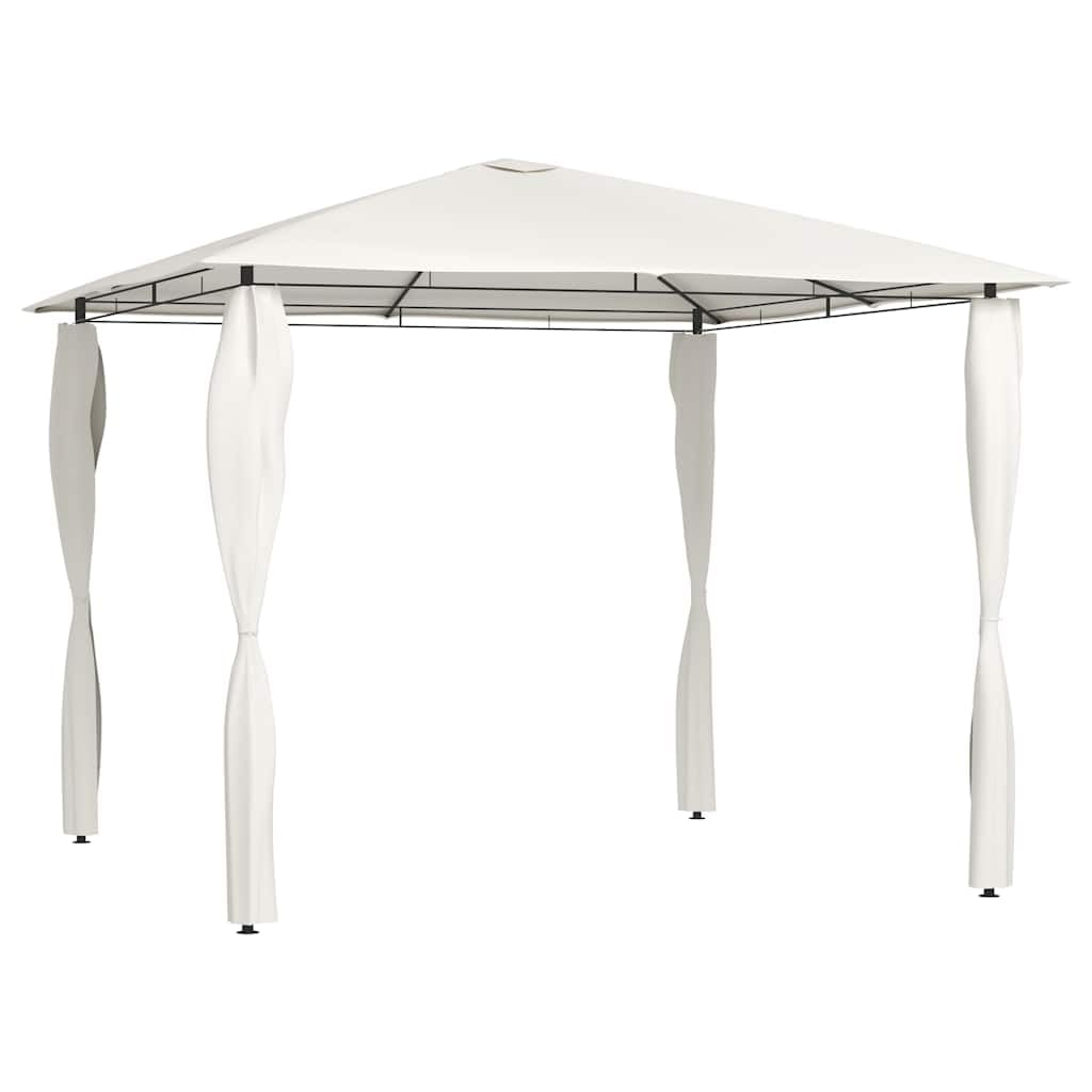 Altana Crema 3x3x2,6 m Stal | Ochrona przed deszczem i słońcem, 160 g/m², do ogrodu i na podwórko, imprezy plenerowe