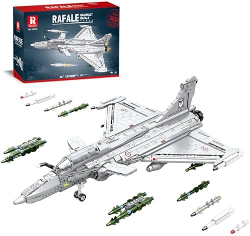Reobrix 33035 Dassault Rafale Model Building Kit, 2099 PCS Jet Fighter Building Block Set, Military Aircraft Toy Gift for Teens 14+ and Adults