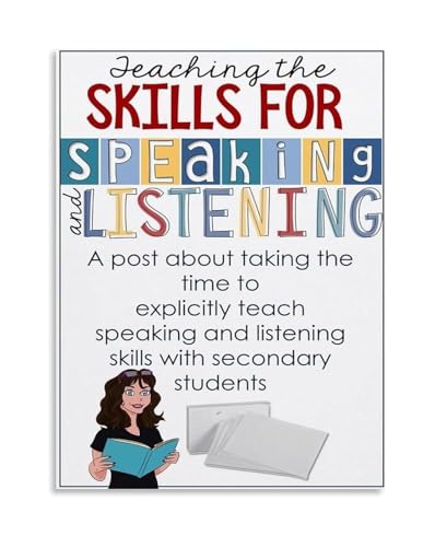 Secondary Education Poster Speaking and Listening Skills Guide for Effective Classroom Discussion Canvas Wall Art(Unframed,12x18