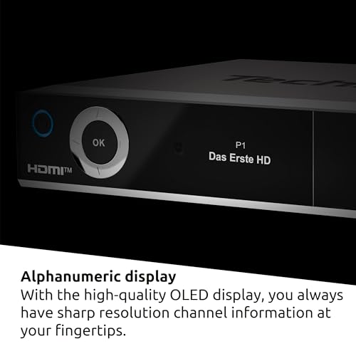 TechniSat DIGIPLUS UHD S2-4K Satellite Receiver with Alphanumeric Display and Twin Tuner (DVB-S/DVB-S2, HEVC, H.265, PVR Recording Function, WLAN, LAN, CI+, USB, OLED) Black - Image 5