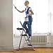 MoNiBloom Step Ladder 3 Step Folding with Tool Tray and Handgrip, Household Portable Iron Small Ladder with Wide Anti-Slip Pedal for Adults, 330 lbs Capacity