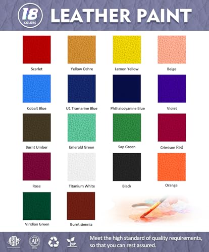 Colorful 18-Color Leather Paint Set