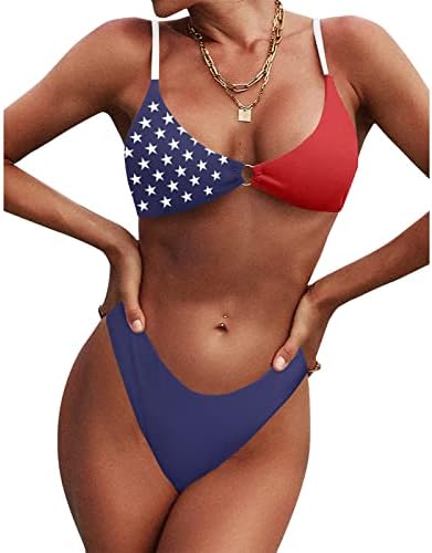 ZAFUL Women&#39;s Ribbed O-Ring String Bikini Swimsuit Cheeky Thong Swimwear Two Pieces Bathing Suit