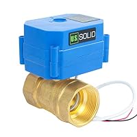 U.S. Solid 2 Wege Motorkugelhahn elektrisch – Messing 1 1/4 Zoll DN32, 9-24V AC/DC, stromlos geschlossen, Standardport, 2-Draht-Auto-Rückkehr – Ansicht 2