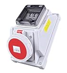 RoadEu – IP66 CEE 32A Outdoor Wall Socket with MCB – 400V 5P Three-Phase – Waterproof & Dustproof – Ideal for Industrial & Outdoor Use