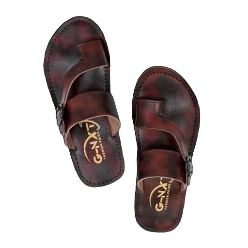 Image of Men Synthetic Flip Flop Sandal With Adjustable Buckle Strap Rubber Sole Casual Comfortable Pair For Daily Use