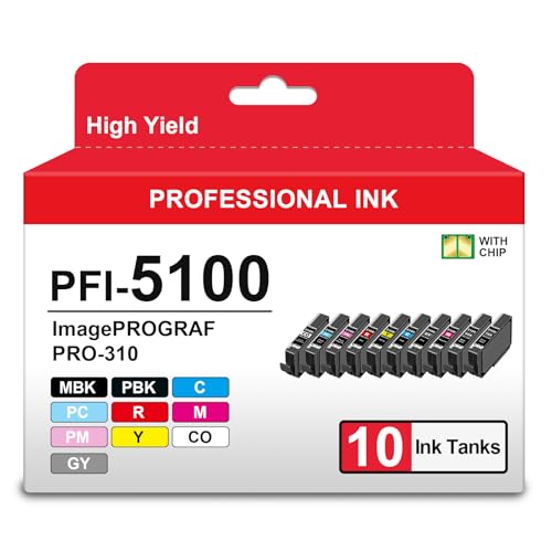 Image of PRO310 PFI5100 Ink Cartridges High Yield Compatible for Canon PFI-5100 Ink
