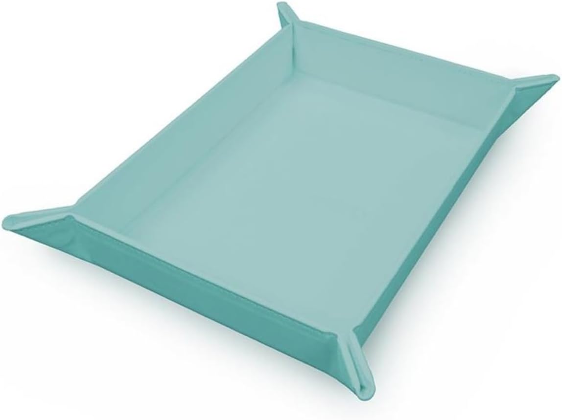 Ultra PRO - Vivid Magnetic Folding Dice Tray, Portable Compact Tabletop RPG Gaming Tool Accessory Durable Leatherette Foldable Dice Holder Mat - Light Blue