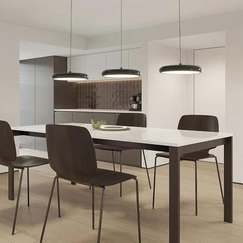Lámpara colgante de estilo rústico moderno negra para techo con iluminación ajustable de comedor 4
