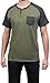 Henley Raglan Short Sleeve T-Shirt w/Pocket and Functional Buttons