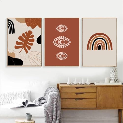 Affiches arc-en-ciel soleil KEBIA 60x90 cm x 3 art mural vintage sans cadre
