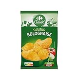 Carrefour Classic - Chips de Pommes de Terre Aromatisées Saveur Bolognaise - Recette Aromatisée - le paquet de 135g - Le Lot De 4