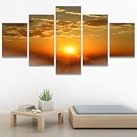 SIGNWIN 5 Panel Canvas Wall Art Colors of The Sky for Home Decorations Ready to Hang - 60