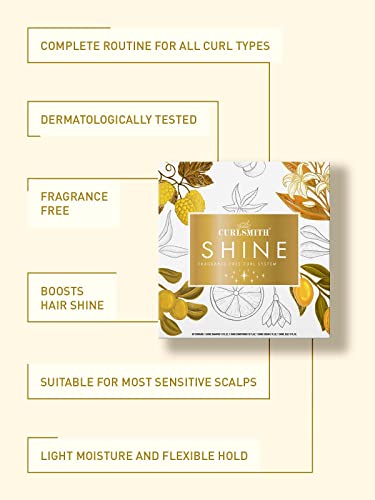 Curlsmith - Shine Kit, Shampoo, Conditioner, Jelly & Cream, Sensitive, Fragrance Free, For All Curl And Hair Types, Vegan, 2 X 12 Fl Oz, 2 X 2 Fl Oz #TOP2