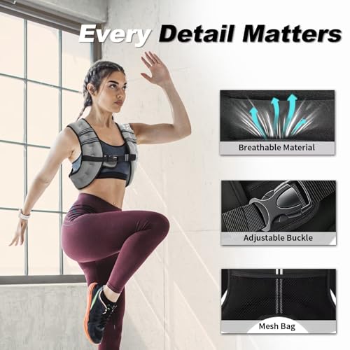 Image of VBSD Weighted Vest Woman 6lb /8lb /12lb /16lb /20lb /25lb /30lb Weight Vest for Women Men Body Weight Vests for Walking Strength Training Running Workout Jogging Fitness