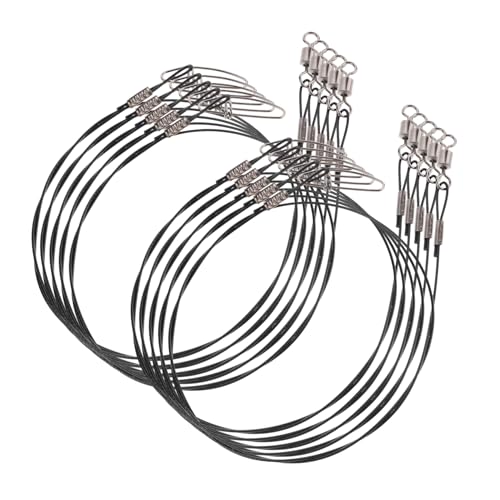 COOLHIYA Fishing Wire Leaders 50cm 10pcs Line Steel Leaders for Saltwater Heavy Duty Fishing Rigs and Hooks