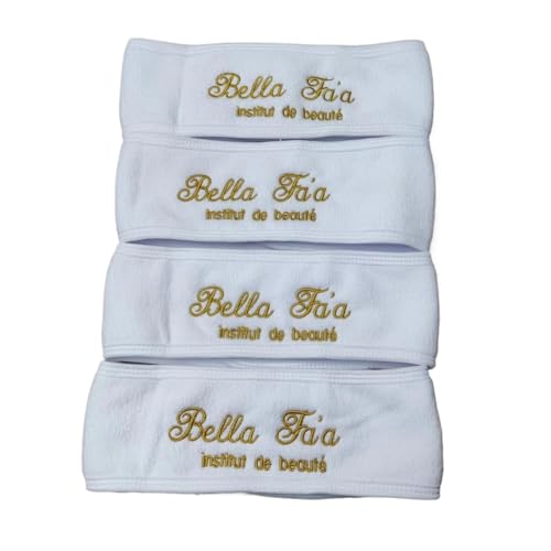 Serviette salon de beauté et bandeau blanc personnalisé microfibre lot de 10