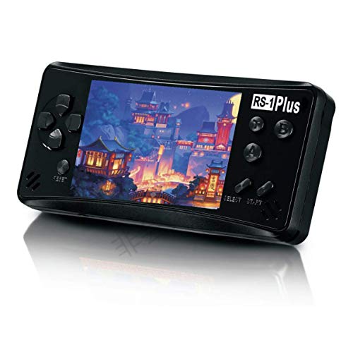 Retro Plus Handheld Games for Kids Adults, 218 Classic Games Built in Portable Arcade Video Games Player 3.5 Inch TFT Big Screen Rechargeable Li-ion, Support AV Output,Earphone,Volume Control -Black