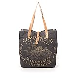 campomaggi taschen zusätzlicher Crossoverriemen Campomaggi SHOPP. MANICI LUNGHI CANVAS VACC. ST. TEODORANO-S/W (C001671ND) Schultertasche