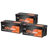 LiTime 3Pack 12V 280Ah Plus Low-Temp Protection LiFePO4 Battery Built-in 200A BMS, Max 3584Wh Energy, Lithium Iron Phosphate Battery Perfect for Trolling Motors,Yacht, Marine, Boat, RVs, Home Energy