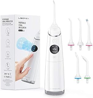 Liberex Cordless Water Flosser - 4 Modes Portable Oral Irrigator with OLED Display