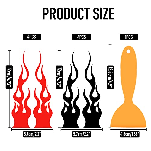 8 Pezzi Auto con Fiamme da Adesivi, Adesivo a