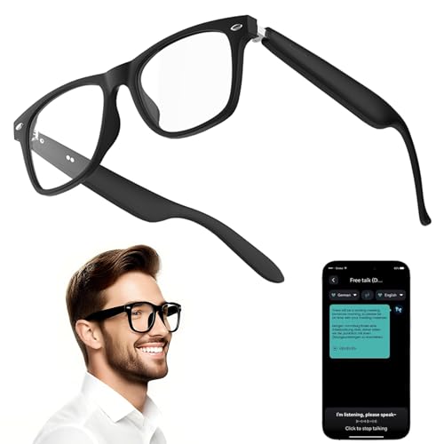 Translation Glasses, With Chat Gpt, Bluetooth Function Smart Glasses, Suitable For Men And Women AI Smart Translation Glasses, Supports Listening To Music, Traveling, Fishing, Driving, Black