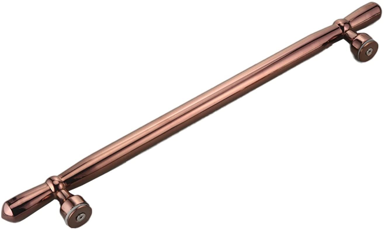GLJTUO Shower Door Handle Glass Door Handle,Rose Gold 304 Stainless Steel Home Shower Room Push-Pull Door Handle,Hole Center Spacing 440mm