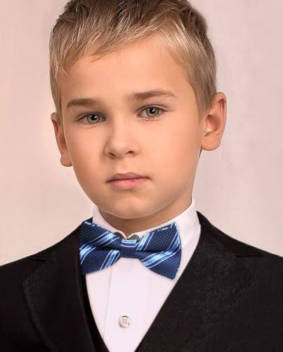 Image of HISDERN Bow Ties for Boys Pre Tied Toddler Bow Tie Adjustable Kids Bowties Clip On Fun Patterned Bowties for Wedding Party