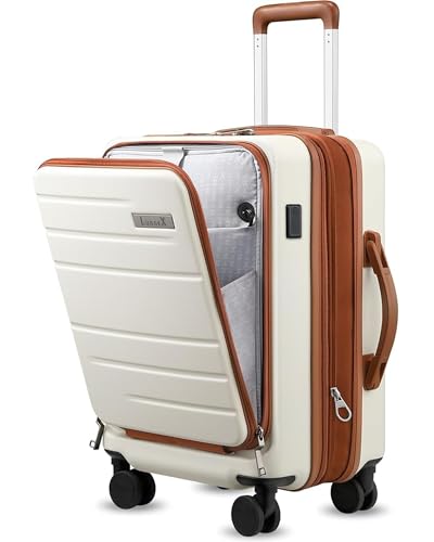 LUGGEX 20-Inch Expandable Polycarbonate Carry-On Suitcase