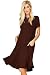 Annabelle Women's Comfy Short Sleeve Scoop Neck Swing Dresses With Pockets 3X-Large Brown Java D5213X