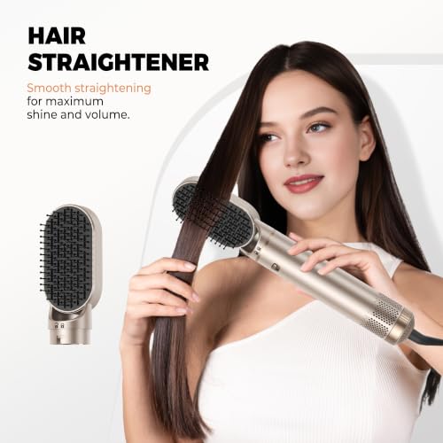 Image of 5 in 1 Blow Dryer Brush, Upgrade Hair Dryer Brush Set Negative Ion Air Styler Curling Wrap Air Curler, Hot Air Brush Curling Iron Hair Styling Tools As A Gift for Straight /Curl /Dry /Smooth