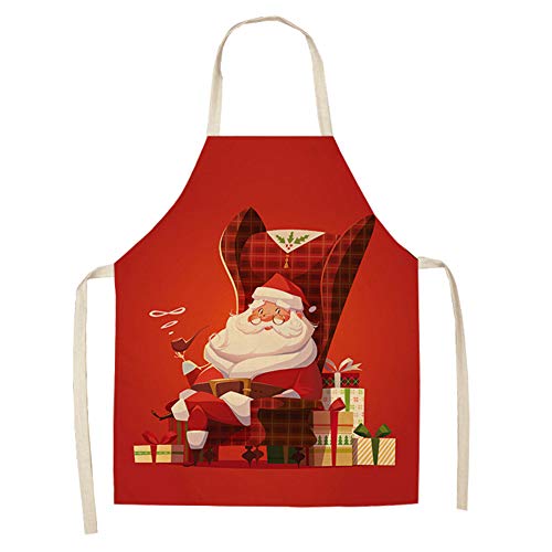 Soddyenergy Weihnachtsschürze, Baumwolle/Leinen, 68 x 55 cm, für Erwachsene, für Zuhause, Küche, Kochen, Backen, Reinigungszubehör D Cover