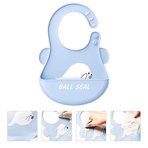 STOBOK Avental de Refeição à Prova de Água de Silicone Babador de Bebê Roupas de Comer Protetor de T