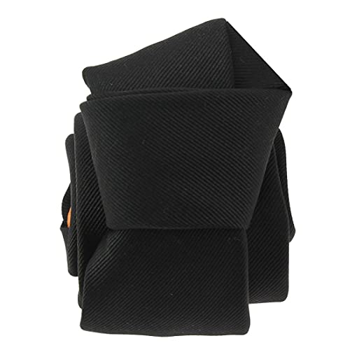 Cravate en soie unie italienne Tony & Paul : accessoire de costume homme noir intense