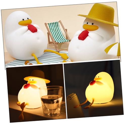 Lámpara de mesa silicona pato luz nocturna pequeña miniatura 3