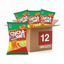 Barcel Chicharrones 12 ct, 2.5 oz Sharing Size Case, Chili Pepper & Lime Flavored Puffed Wheat Snack