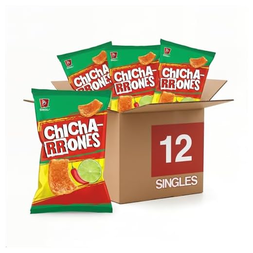 Barcel Chicharrones 12 ct, 2.5 oz Sharing Size Case, Chili Pepper & Lime Flavored Puffed Wheat Snack
