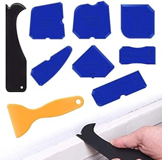 XCOZU 9 Pcs Silicone Sealant Tool, Silicone Sealant Remover Scraper Caulking Tool Kit Sealant Smoother, Grout Sealant Finishing Tool Mastic Silicone Smoothing Tool for Bathroom Kitchen Floor Sealing