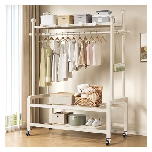 Kleiderständer mit Rollen, Metallgarderobe und...