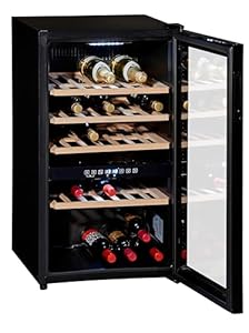 Wolkenstein WTS49DW | Stand Weinkühlschrank | Vinothek | 2 Temperaturzonen | Platz für 49 Flaschen | Touch Control Display | Schwarz | 86 x 48 cm