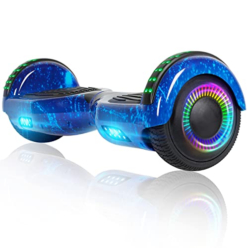 FLYING-ANT Hoverboard, 6.5 Inch Hoverboards for Kids Ages 6-12 Electric Scooter Board with Bluetooth Speaker Flash Wheels and Beautiful LED Lights Bright Starry Blue