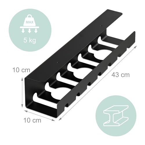 Goulottes de câbles pour bureau noir 43cm organisateur de fils métalliques