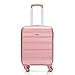Produktbild BONTOUR Handgepäckkoffer Hartschalenkoffer Klein Leicht Trolley Koffer 55x40x20 cm mit 4 Rollen (Rosegold, M)