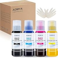 Sublimationstinte Nachfüllpackung T502 kompatibel mit Epsn EcoTank Supertank ET-2800 ET-2803 ET-2850 ET-2720 ET-15000 ET-4760 ET-2400 Tintenstrahldruckern Wärmepresse auf Tasse T-Shirt Handyhüllen