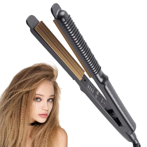 3 Teeth Crimping Iron for Women Hair Crimper PTC Rapid Heating Volumizing Hair Iron for Fluffy Hairstyle Long-Last Styling Waves