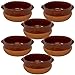 NAMAI Set 6 Tegami Terracotta in Terra rossa, Tegamini in Terracotta da Forno Gas con Due Manici, Ciotole in Terracotta Misura 14 cm di Diametro e 5,5 cm di Altezza, Artigianale, Marroncino